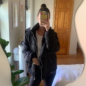 Zip Up Black Puffer Jacket